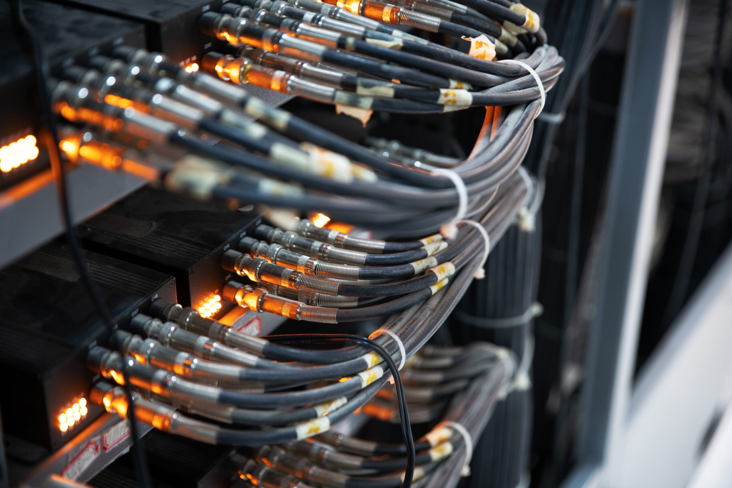network cables connected in network switches